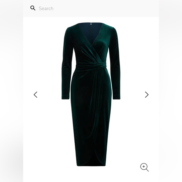 Ever New Antionette Wrap Velvet Midi XS Emerald Green - Picture 1 of 5
